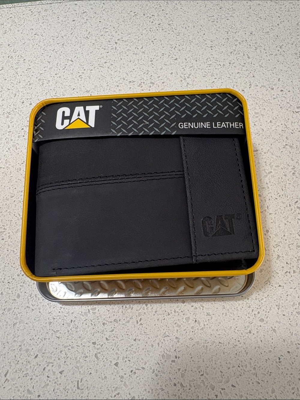 Caterpillar Black Leather Card & Key Wallet